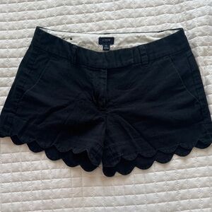 J. Crew Women's Black Scalloped Hem Shorts Size 0